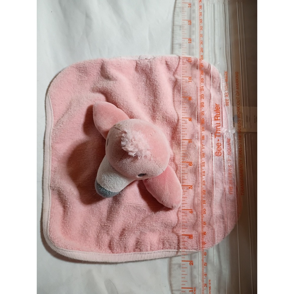 Cloud Island Pink Flamingo Security Blanket Infant Lovey Plush Terry Cloth 10x10